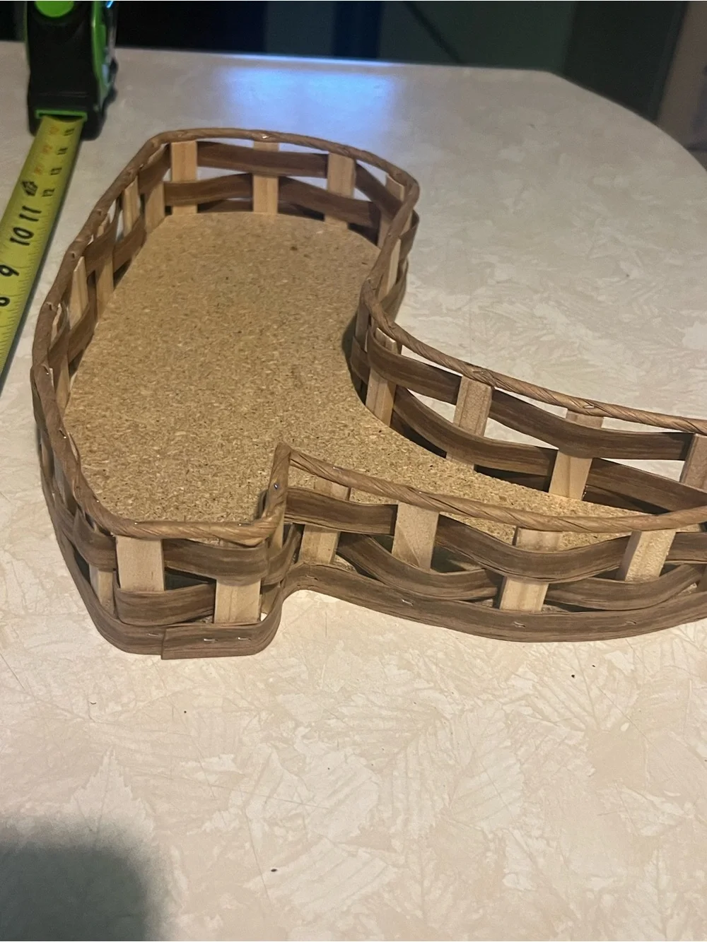 Woven Rattan Crescent Accent Tray in Natural Brown - Home Accents